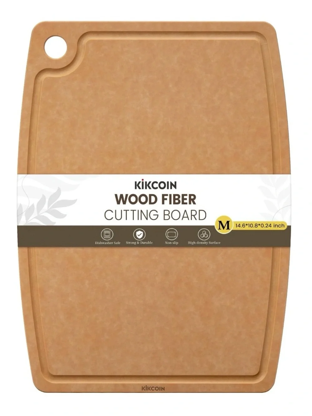 Kikcoin Wood Cutting Board, Cutting Boards for Kitchen Dishwasher Safe Non-sl...